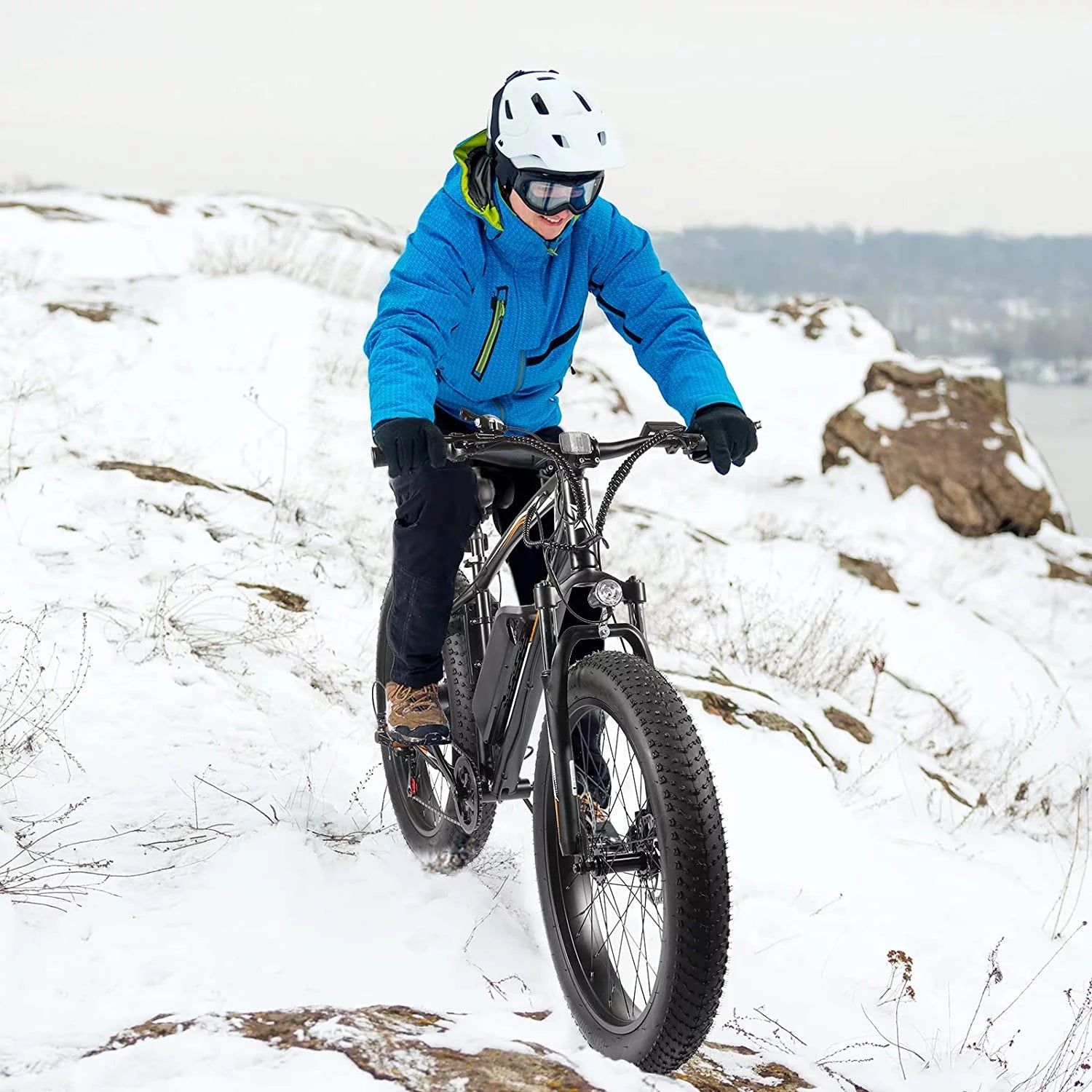 PEXMOR Electric Bike for Adult 500W 26" Fat Tire Mountain EBike 48V 13AH Removable Battery W14589