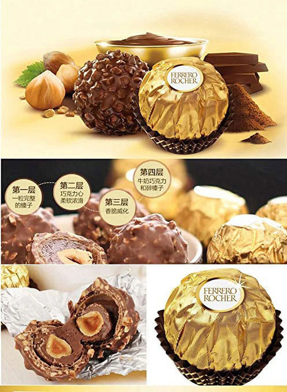 Ferrero Rocher Fine Hazelnut Chocolates, 48 Count (Pack of 2) F191