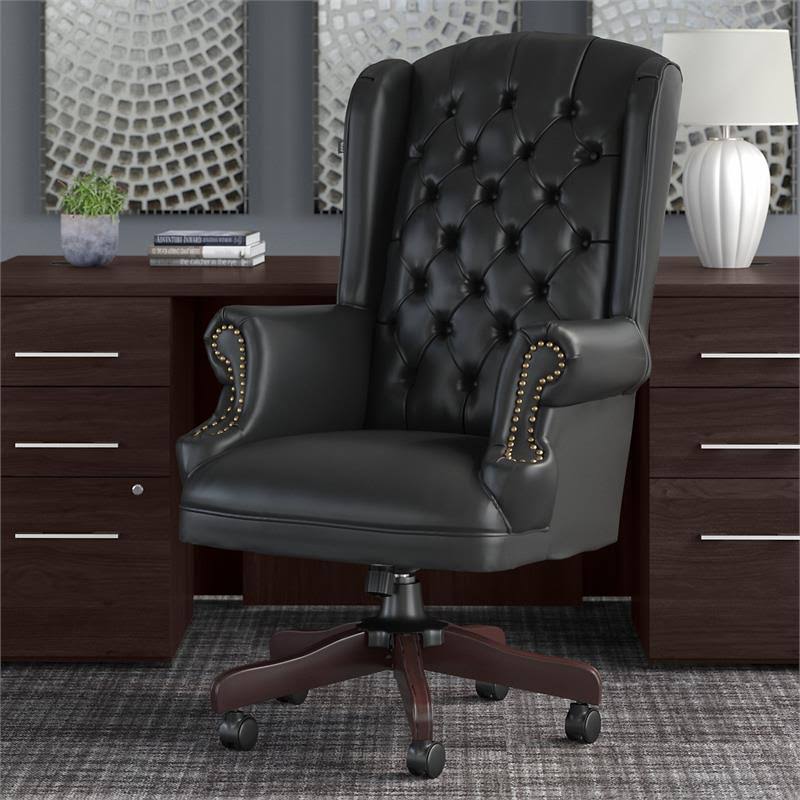 Bush Furniture Fairview Wingback Executive Office Chair, Black S8567
