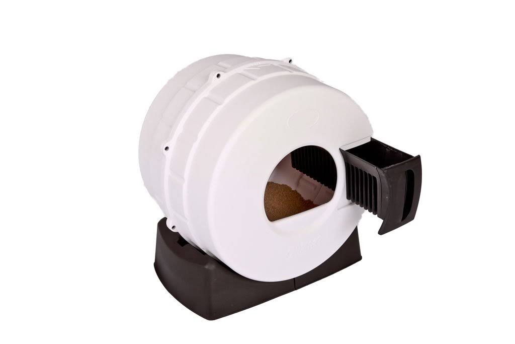Litter Spinner Quick Clean Cat Litter BOX; Witty White