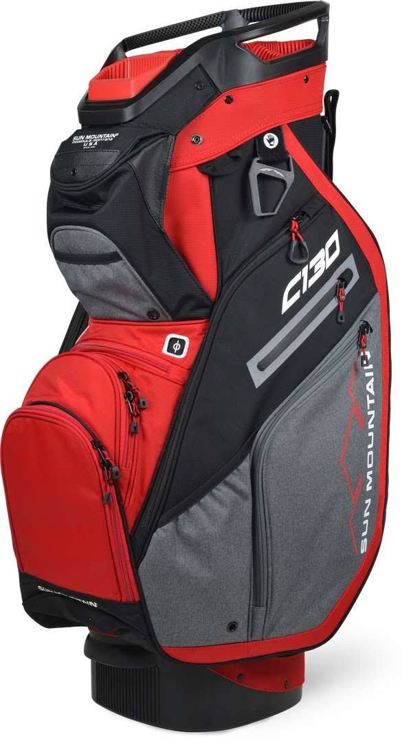 Sun Mountain C-130 Cart Bag - Black/Charcoal/White/Red O453