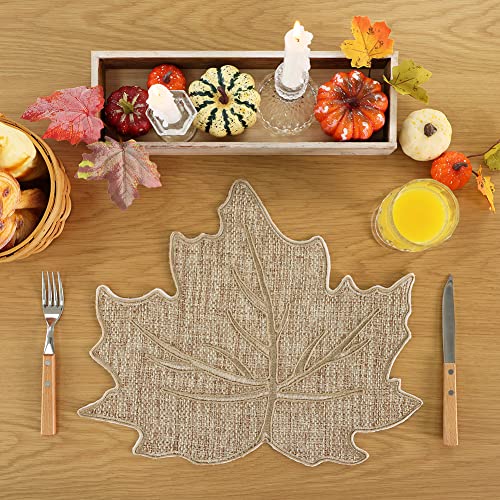 Snowflake Burlap Christmas Placemats Set of 4 for Round Table H634